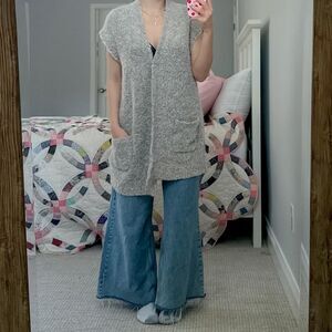 gerry weber alpaca wool cardigan grey sleeveless one size